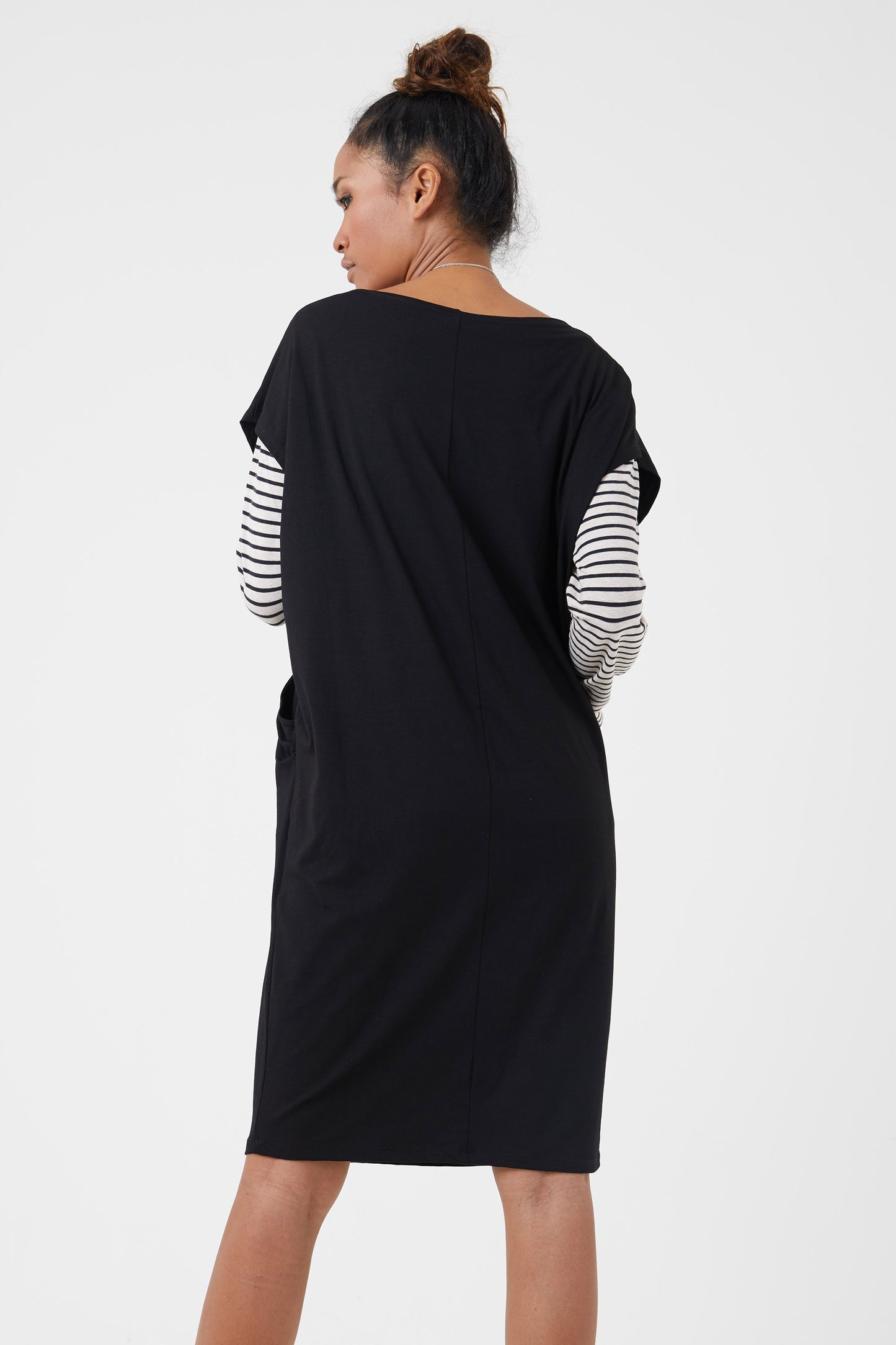 Women's Navy Jersey Tunic With Pockets | Billie