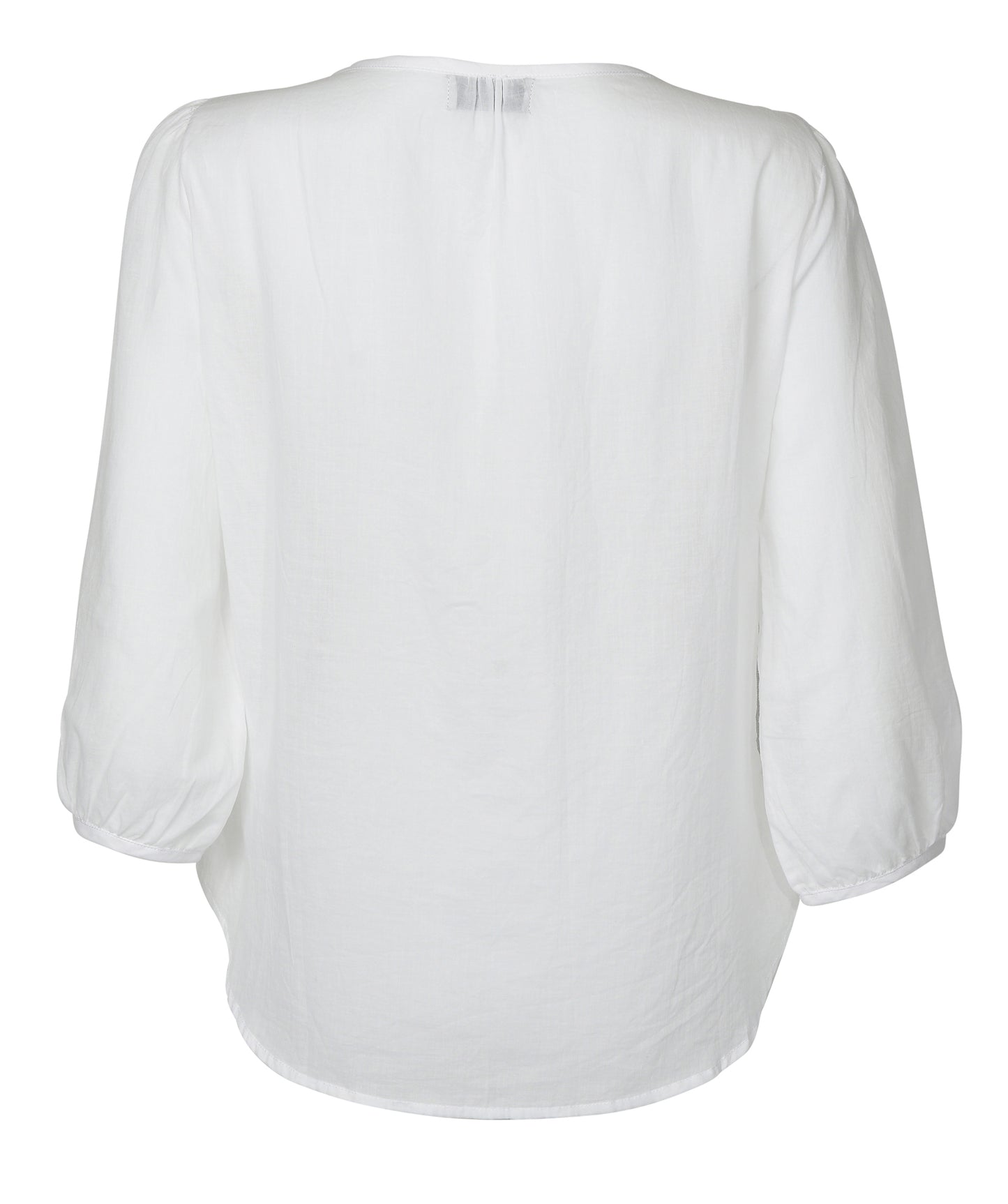 Back view white cotton blouse