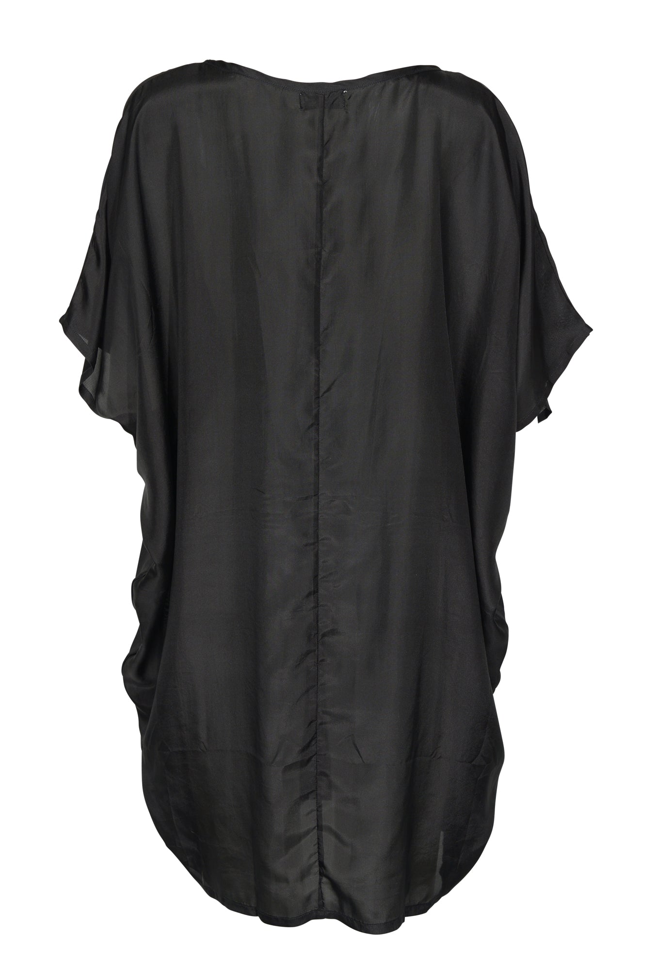 Close up back of Black Silk Kaftan