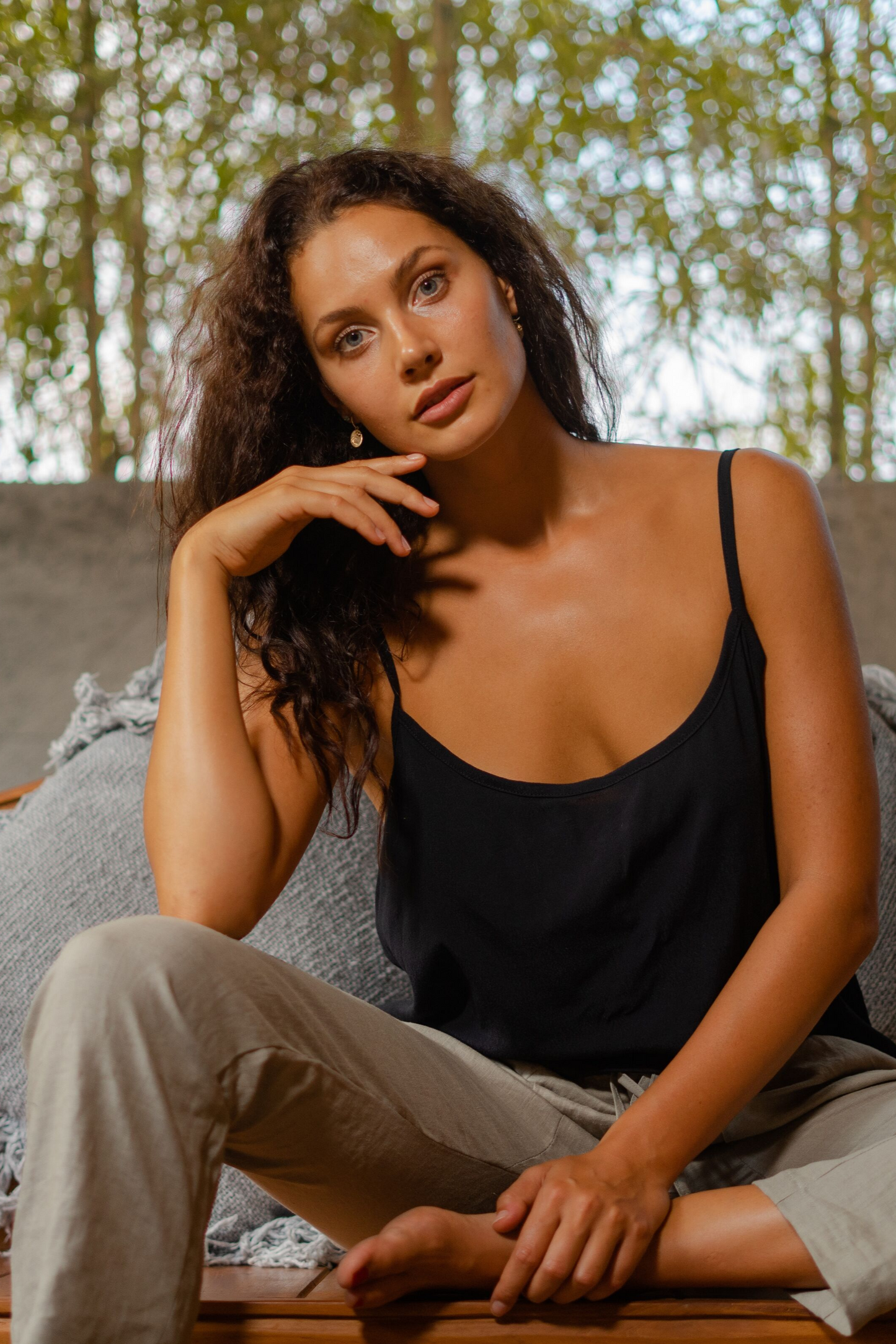 Black Camisole With Adjustable Straps | Danni