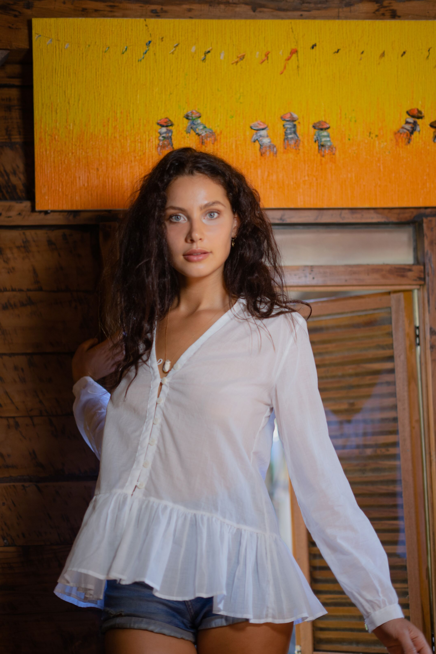 White Cotton Boho Blouse | Alex