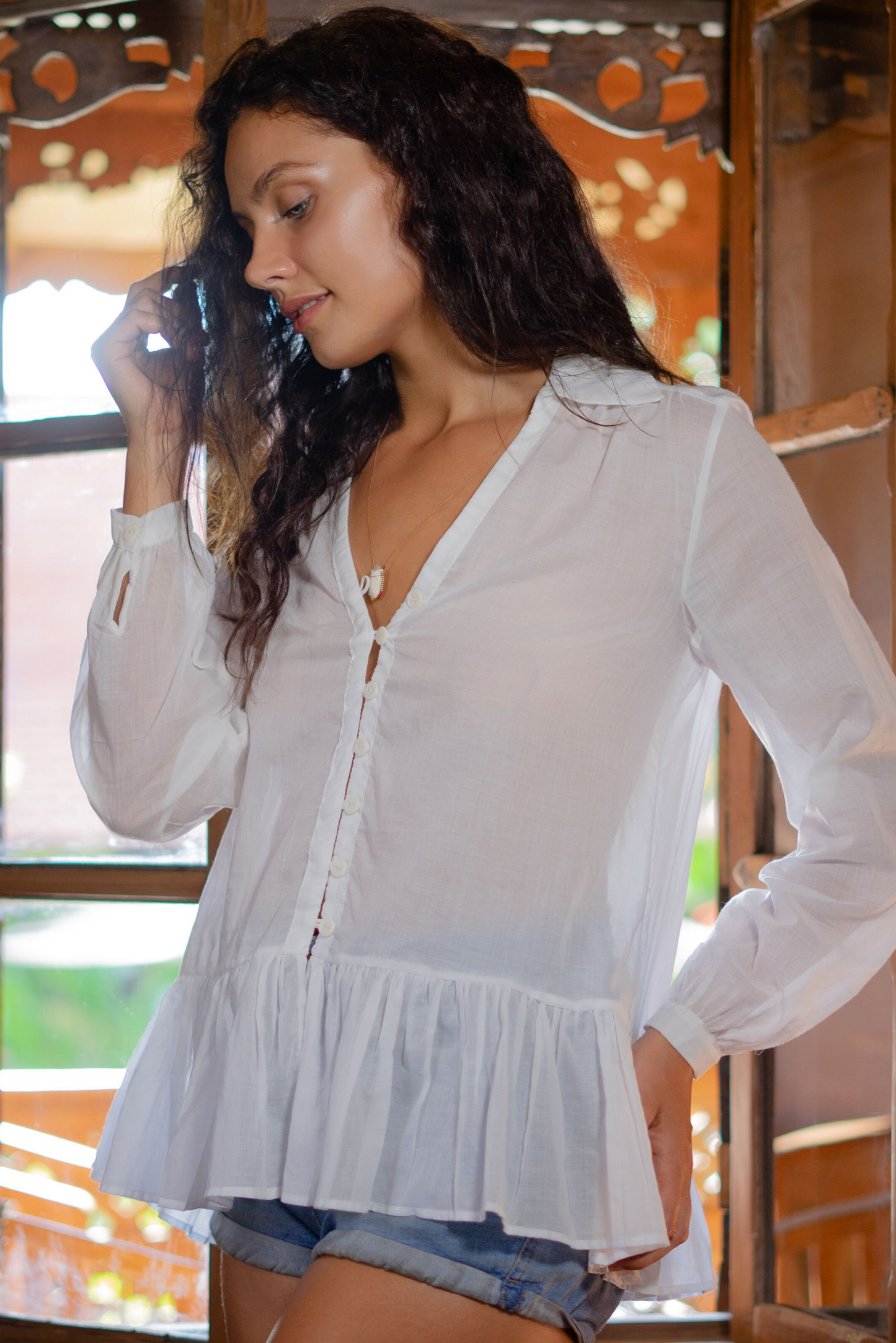 women's white bohemian blouse