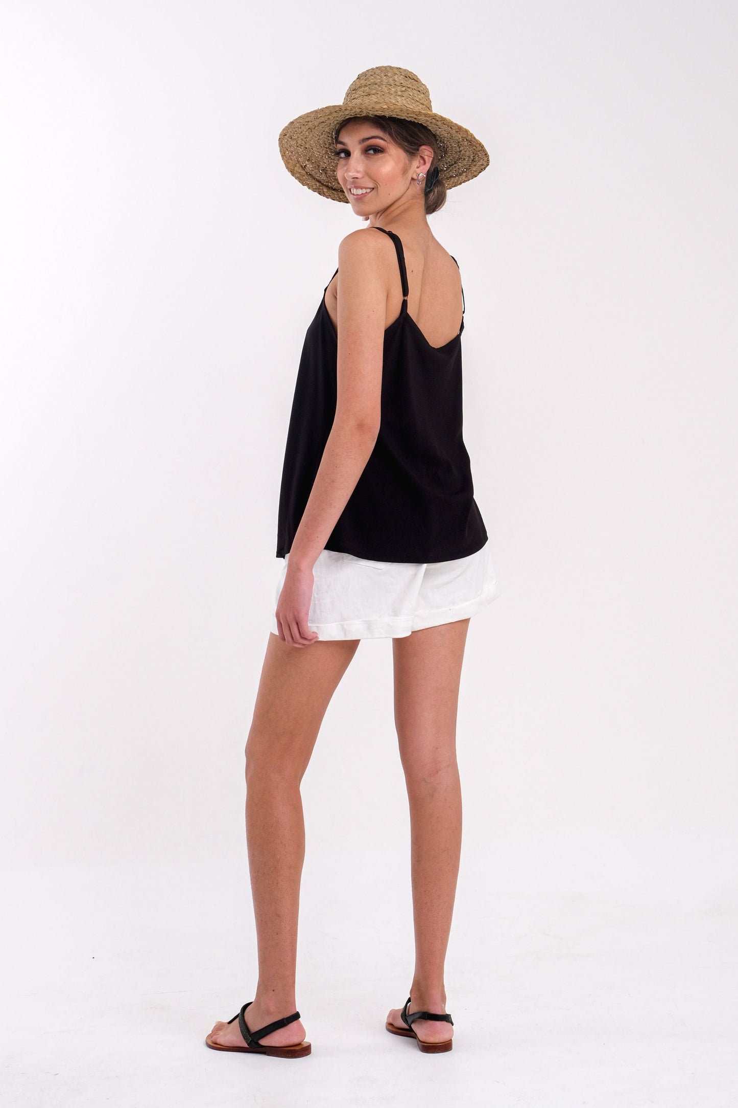Black Camisole With Adjustable Straps | Danni