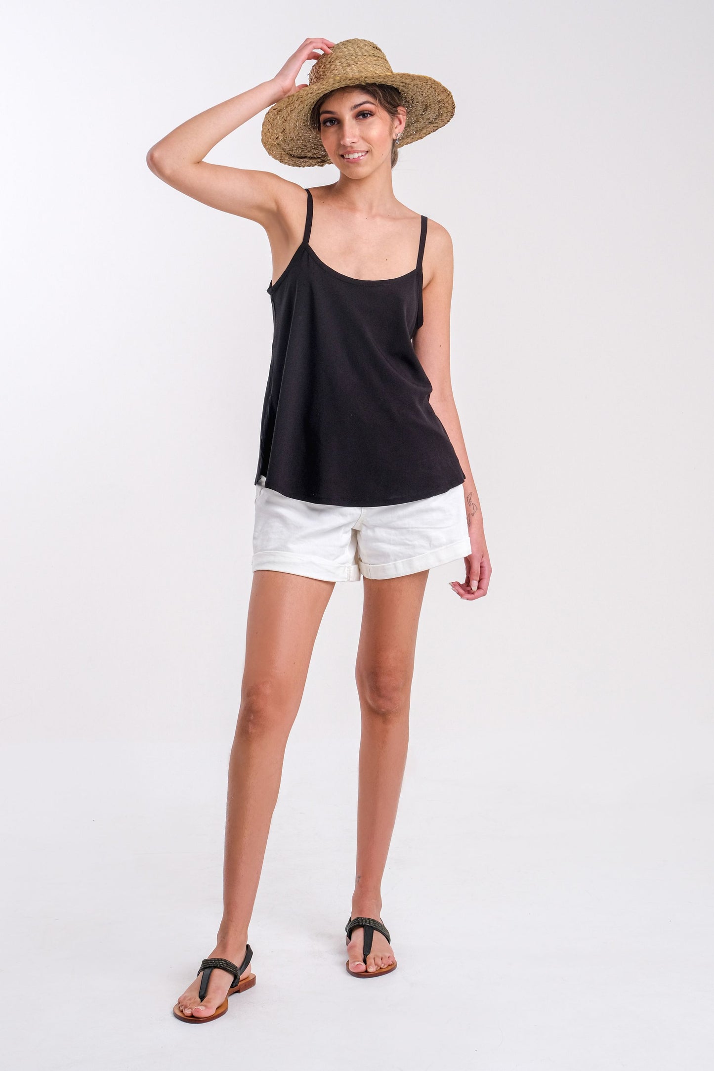 Black Camisole With Adjustable Straps | Danni
