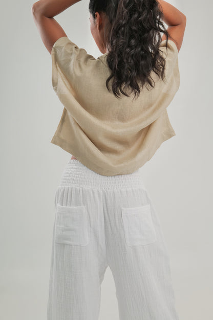 White Cotton Pant | Angie