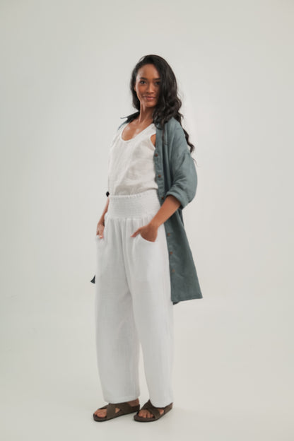 White Cotton Pant | Angie