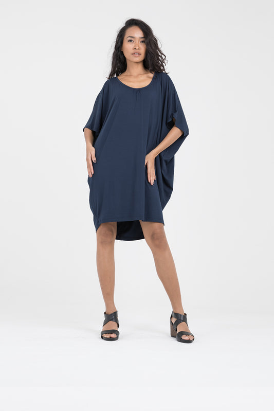 Women's cocoon dress in navy