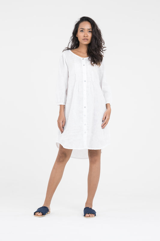 Women’s  Isla white linen shirtdress