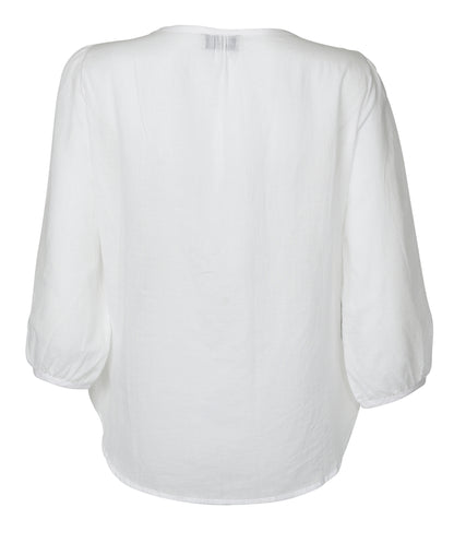 Back view white cotton blouse